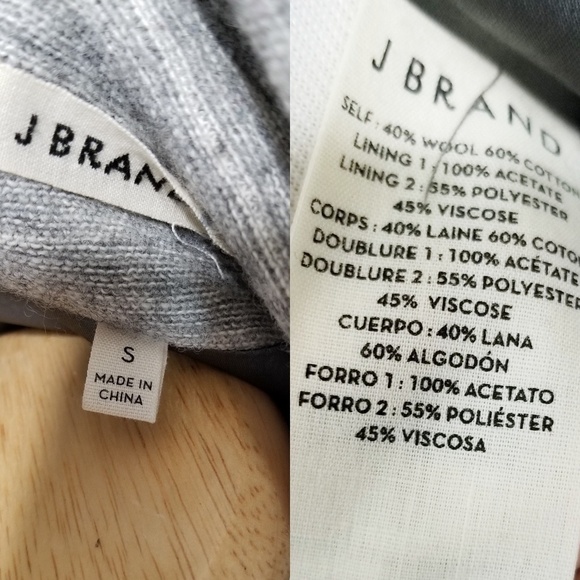 J Brand Pallenberg moto jacket gray wool blend Small - Picture 7 of 8